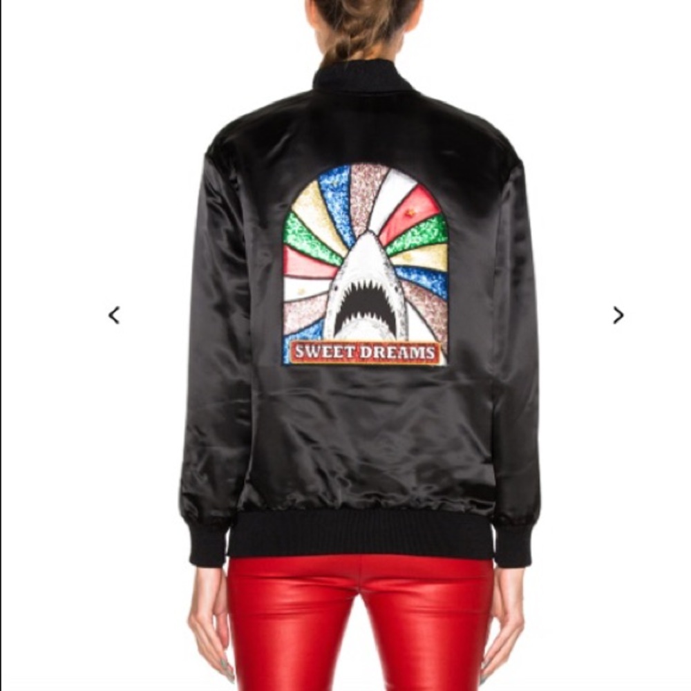 SAINT LAURENT Oversize Shark Sequin Teddy Jacket
